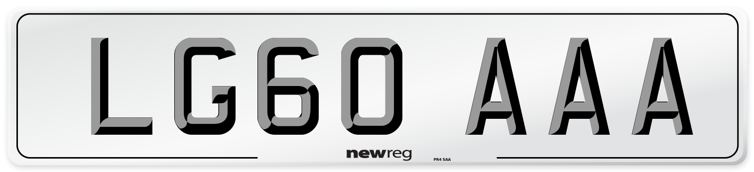 LG60 AAA Number Plate from New Reg